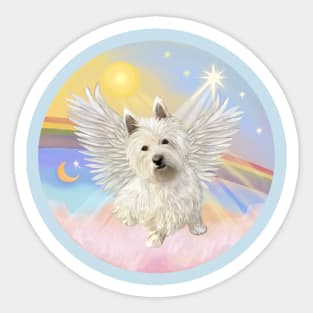 West Highland Terrier in Heaven's Clouds Sticker